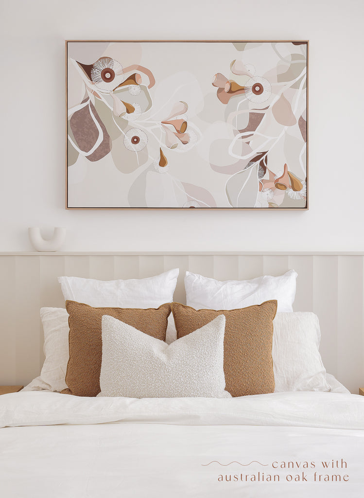 Booie and Ben - Botanical Artwork - Summer Bloom Terracotta - Bedroom - Front Centred