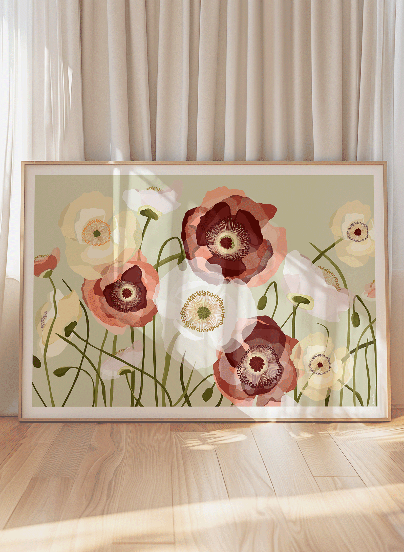 POPPY MEADOW ~ PISTACHIO