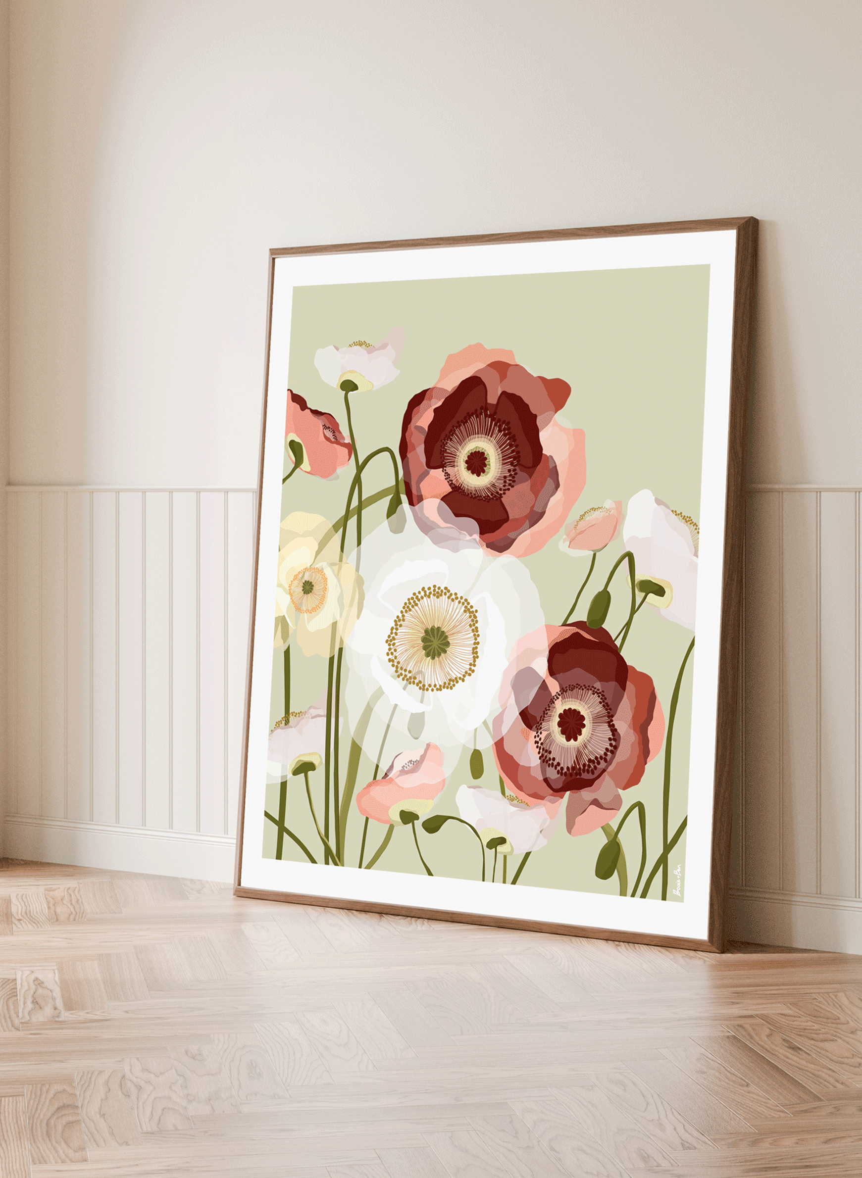 FIELD OF POPPIES ~ PISTACHIO
