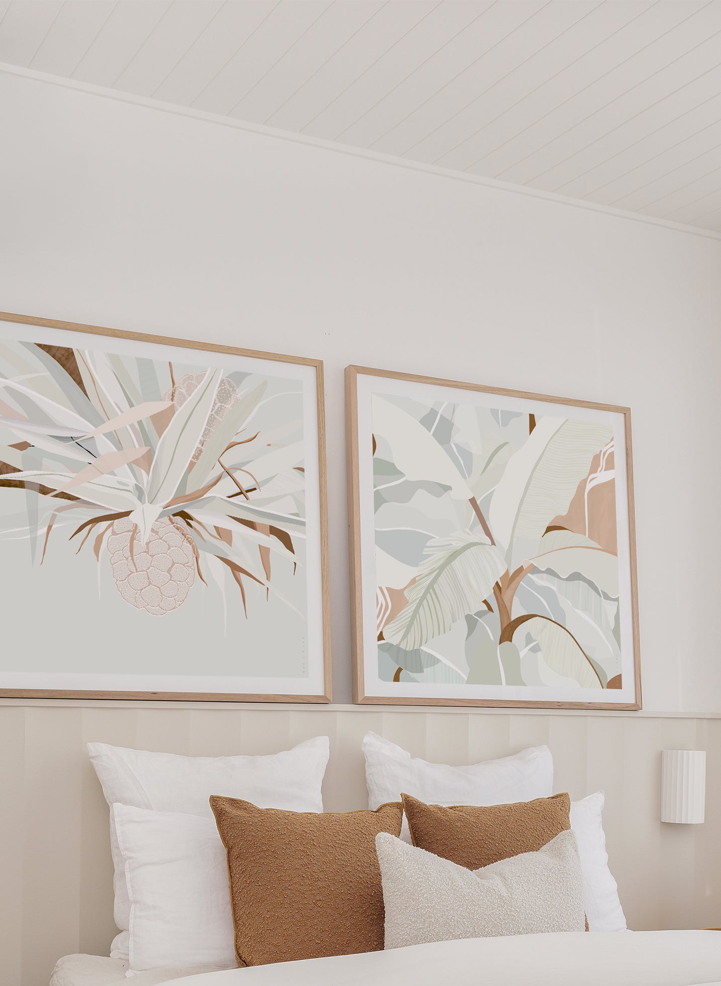 PAIR PANDANUS + WATERFALL PALM SQUARE