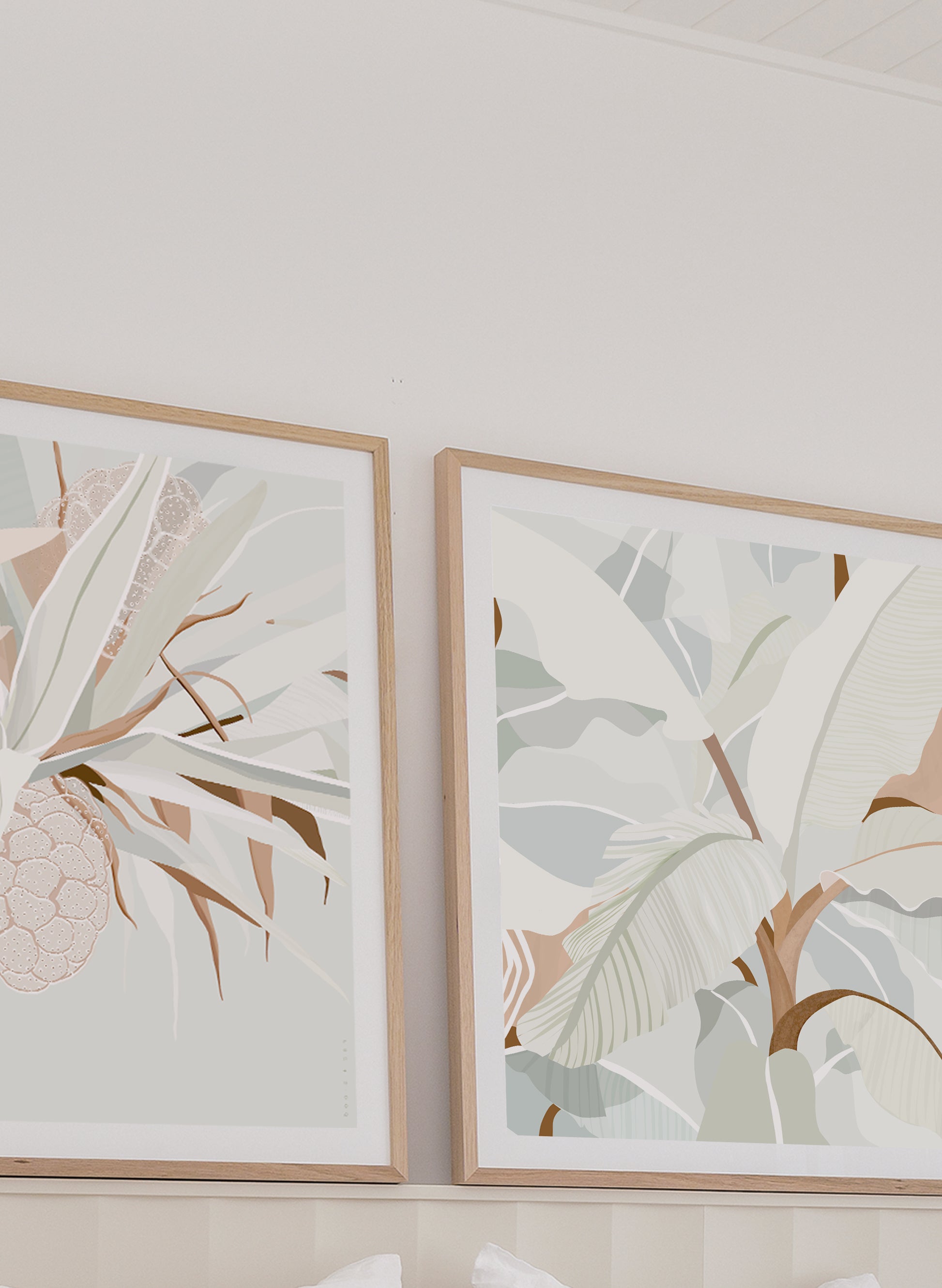 PAIR PANDANUS + WATERFALL PALM SQUARE