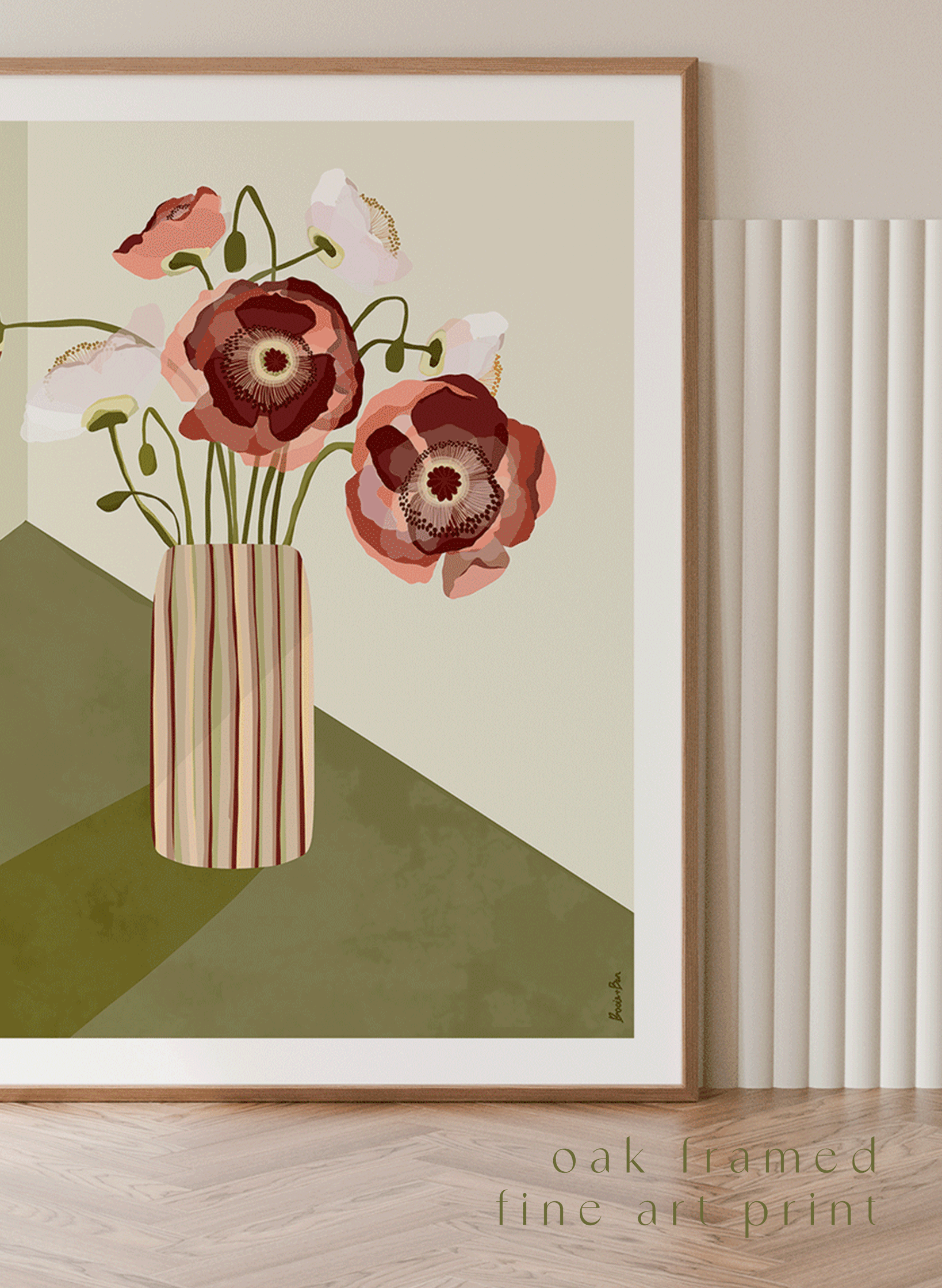 POPPIES IN CLAY ~ PISTACHIO